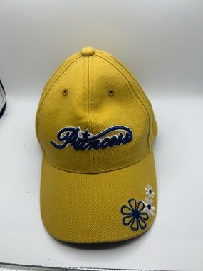 Cape Robbin Yellow Kids Baseball Cap with Blue "Princess" Embroidery